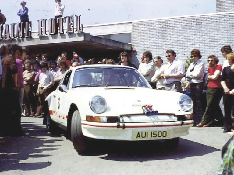 Cathal Curley at the helm of AUI 1500 for a repeat win at the 1974 Donegal International Rally.