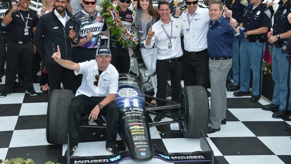 Tony Kanaan and team celebrate their 2013 Indianapolis 500 victory.