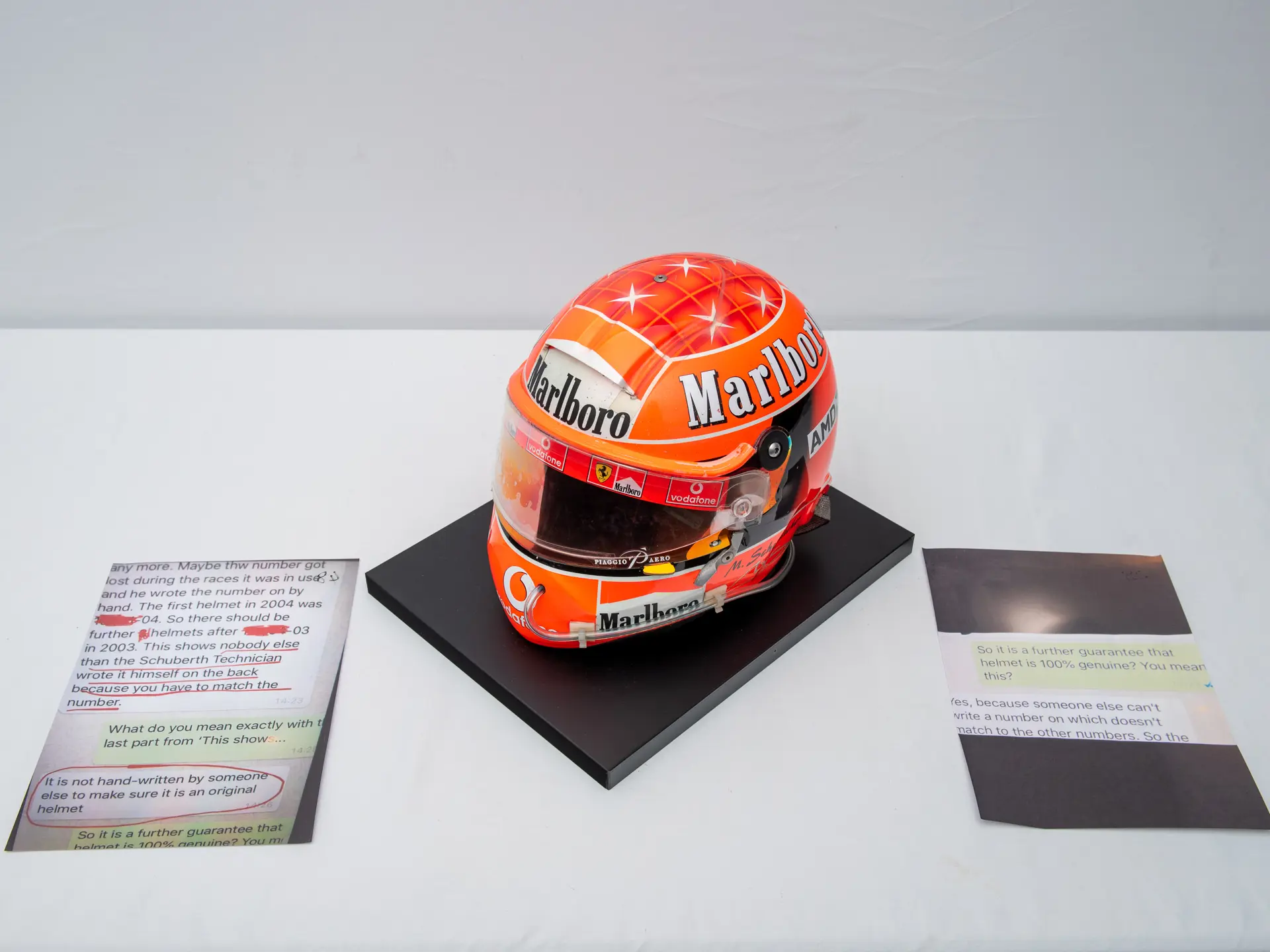 2003 Michael Schumacher Schuberth Scuderia Ferrari Formula 1