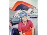 Chuck Wallace poses with his 300 SL Gullwing in 1956.