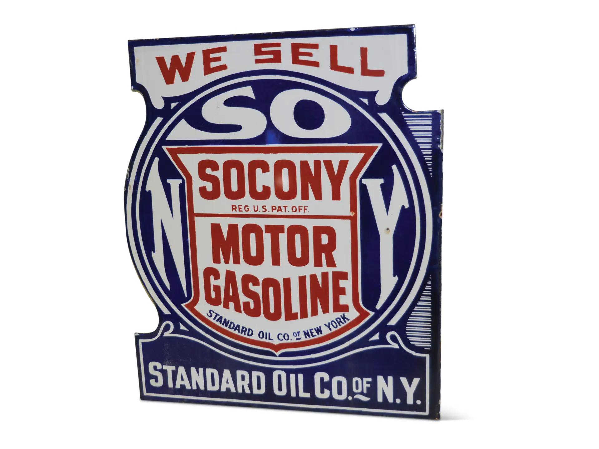 "We Sell Socony Motor Gasoline" Porcelain Flange Sign | Auburn Fall ...