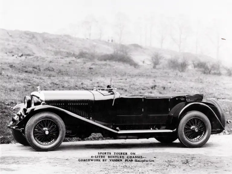 The Bentley is pictured in period (date unknown) wearing its Sports Tourer body by Vanden Plas.