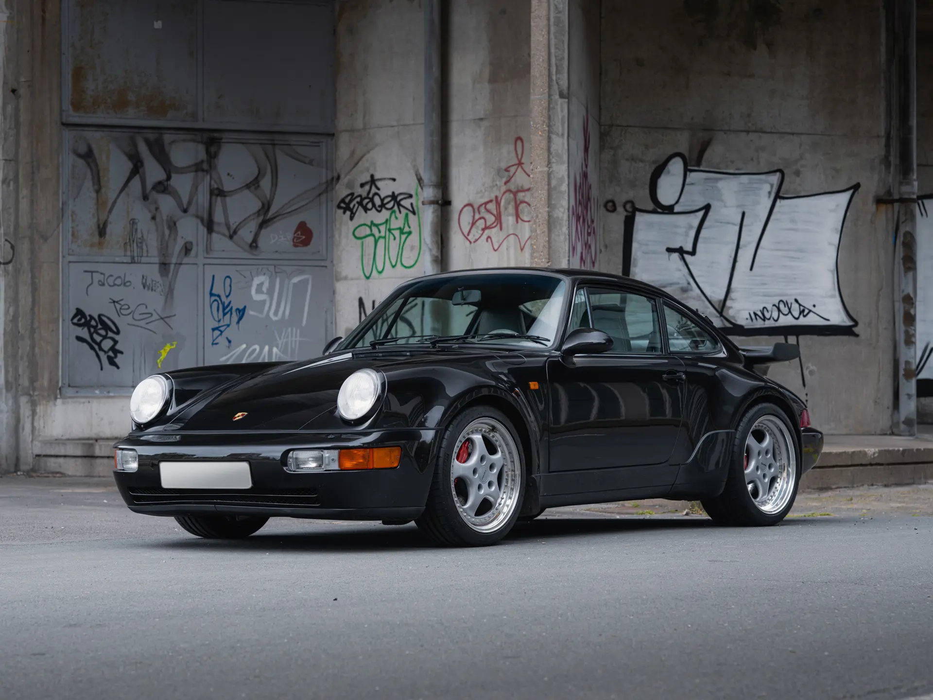 Porsche 911 Turbo Coupe 3.6 1993 ミニカー、クロ Porsche 911 type 964 Turbo Coupé 3.6 1993 black 1/43 Spark S1936