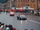 Chassis 97310 at the Ferrari 50th Anniversary in June 1997 in Rome, driven by the consignor with Ferrari Formula 1 driver Nicola Larini as his passenger.