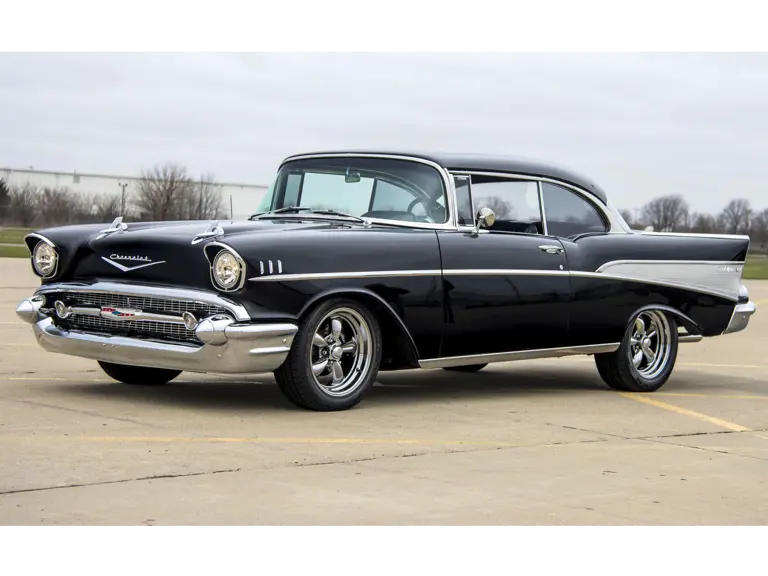 Mecum shoot in Bloomington IL. 1957 Chevy Restomod, owner Terry Woitz.