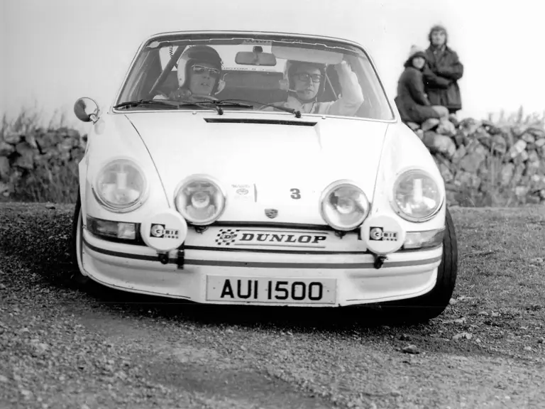 Cathal Curly at the wheel of AUI 1500 driving towards 1st place at the 1974 Circuit of Ireland Rally.