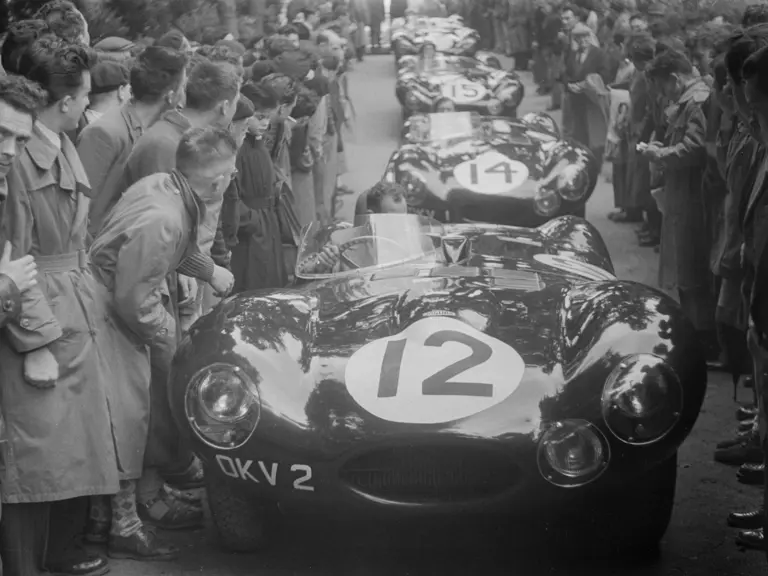 Jaguar’s works D-Types prior to the 1954 24 Hours of Le Mans.