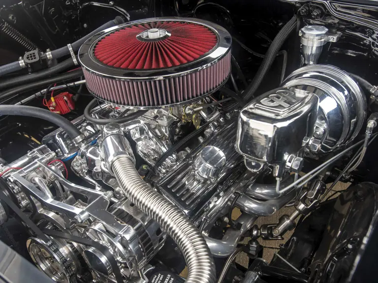 Mecum shoot in Bloomington IL. 1957 Chevy Restomod, owner Terry Woitz.