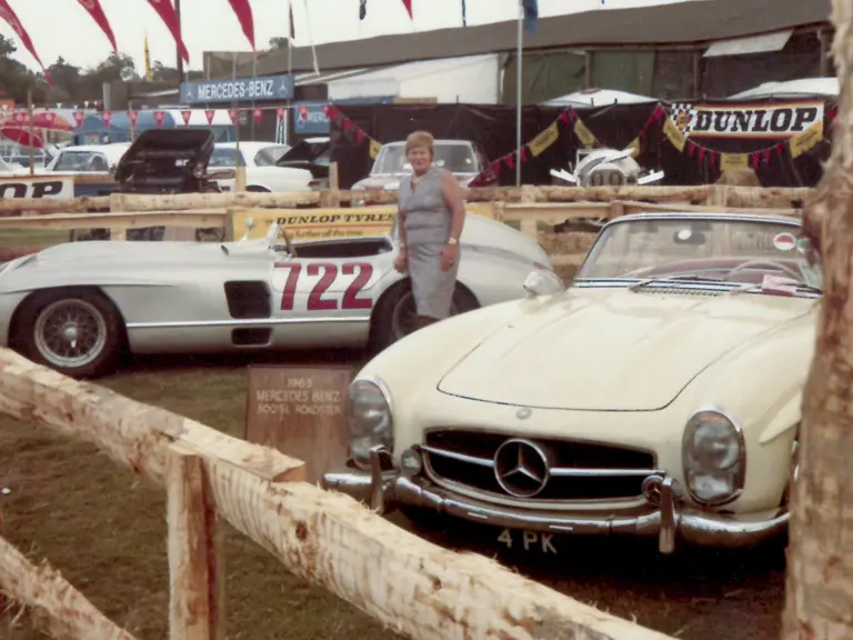 Pictured at Stoneleigh in 1980 with the 300 SLR ‘722’.