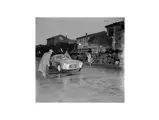 Chassis no. 2124 reaches the checkpoint at Ravenna during the 1956 Mille Miglia.