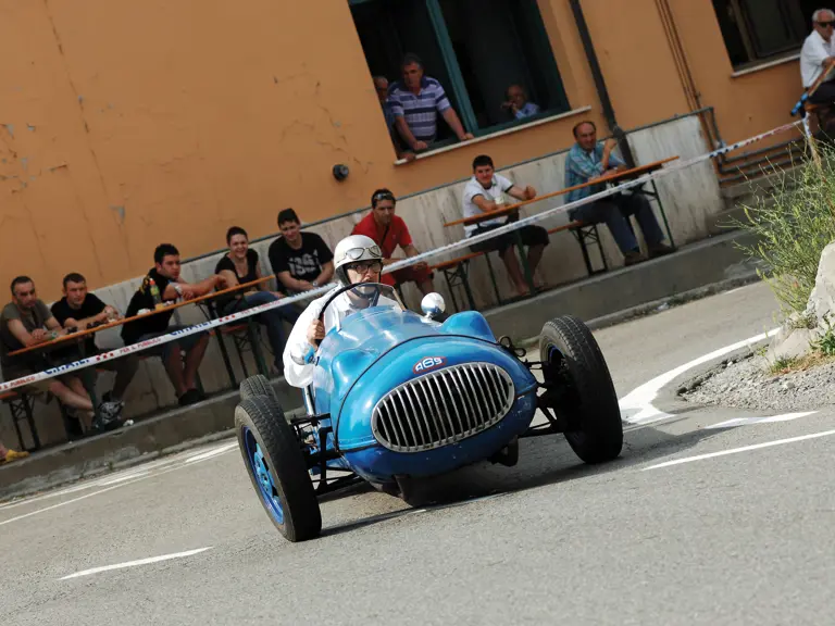 The AGS Panhard at speed on the Vernasca Silver Flag Hill Climb in 2010.
