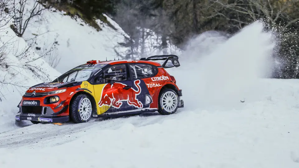 Sesbastien Ogier and Julien Ingrassia testing the Citroen C3 WRC, south of France on january 16, 2019