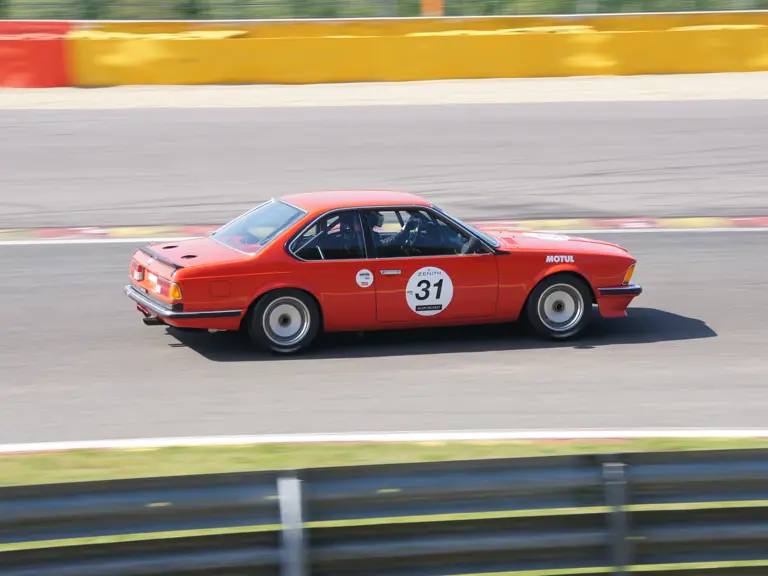 The BMW 635 CSi wears race number “31” as it competes in the Heritage Touring Cup, seen here at Spa-Classic in May 2014.