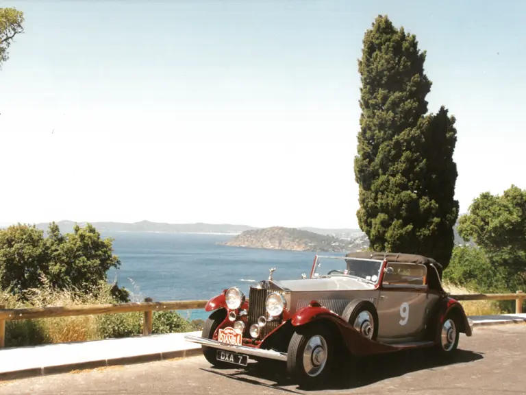 The Rolls-Royce is captured during the 2000 London to Istanbul rally.