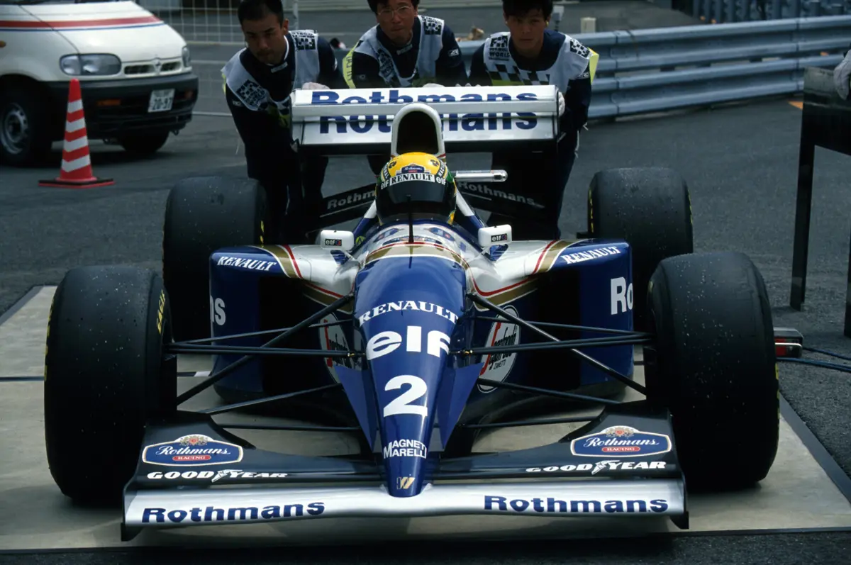 Ayrton Senna as seen in FW16B-01 prior to the 1994 Brazilian Grand Prix.
