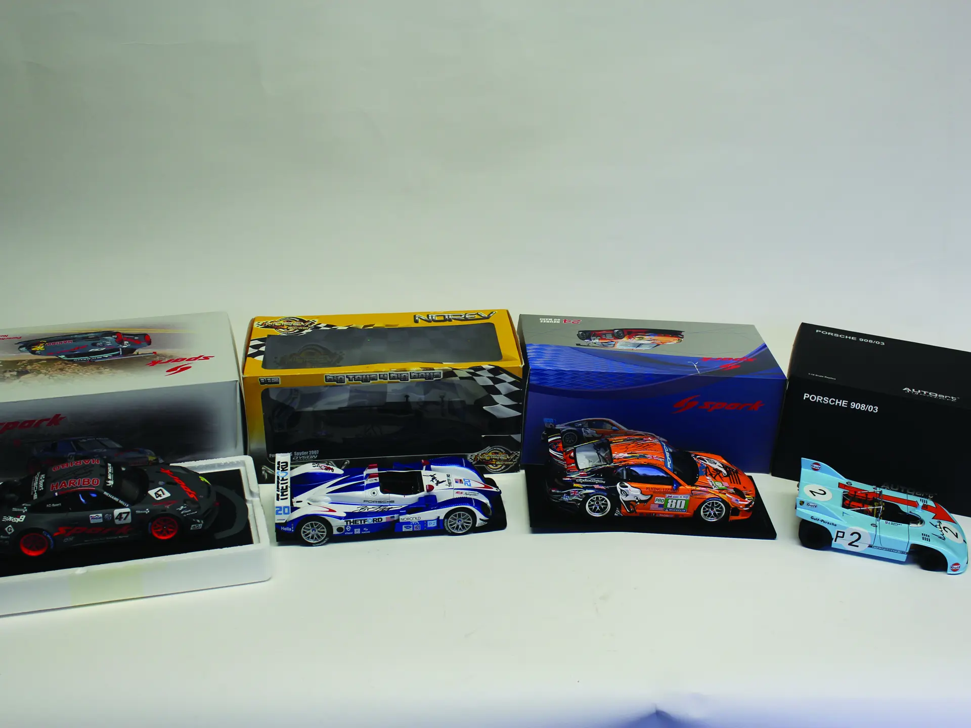 4, signed, 1/18 scale, Porsche race cars; Brian Redman, Dyson racing ...