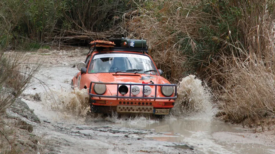 The Porsche is pictured participating in the off-road Spain Classic Raid in 2016. The Porsche is pictured participating in the off-road Spain Classic Raid in 2016.