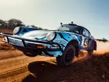 The Tuthill-prepared Porsche 911 SC 'Safari' on the 2022 East African Safari Classic, driven by Ken Block.