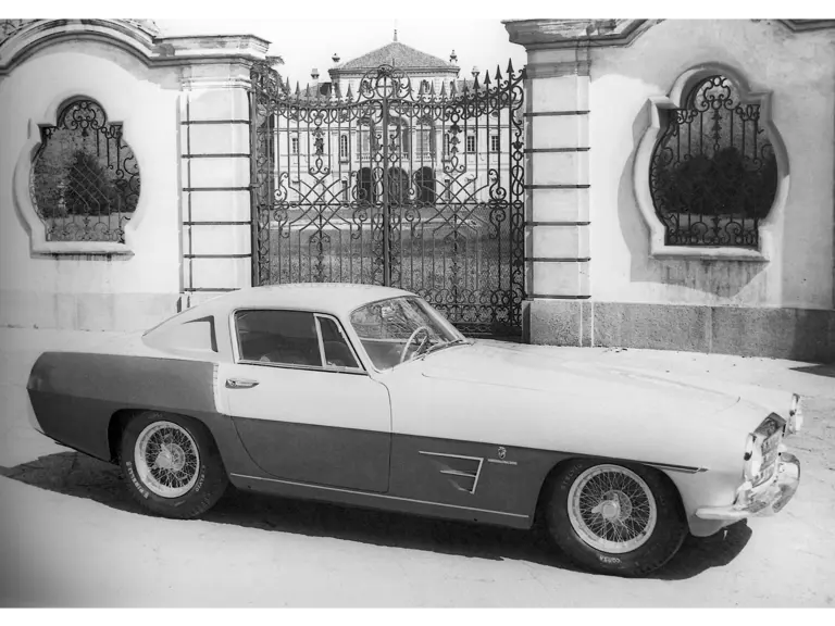 Ghia shows of their 375 MM that was to be displayed at the 1955 Turin Motor Show.