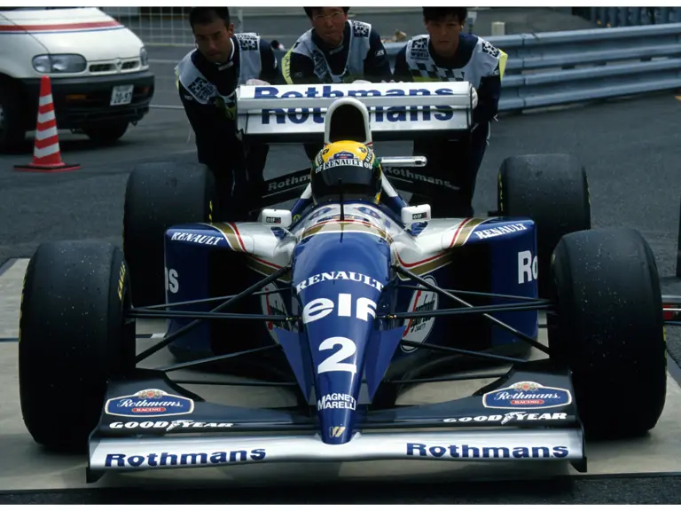Ayrton Senna as seen in FW16B-01 prior to the 1994 Brazilian Grand Prix.