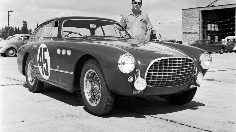 Peter Yung with his Ferrari at Sebring 1953
