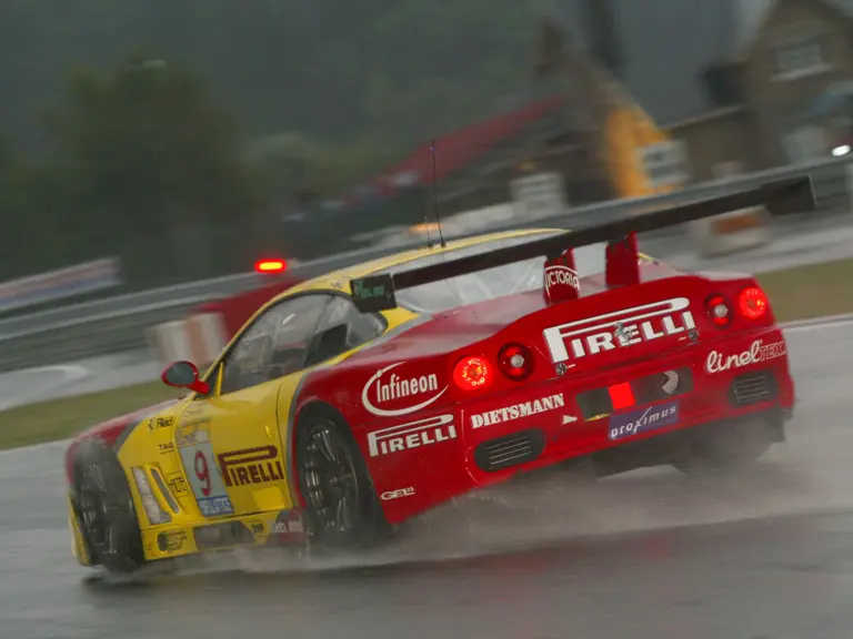 The 550 GTC races through the rain at the 2003 24 Hours of Spa.