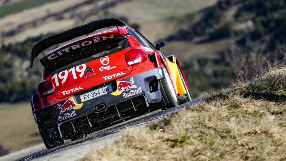 Sesbastien Ogier and Julien Ingrassia testing the Citroen C3 WRC, south of France on january 15, 2019