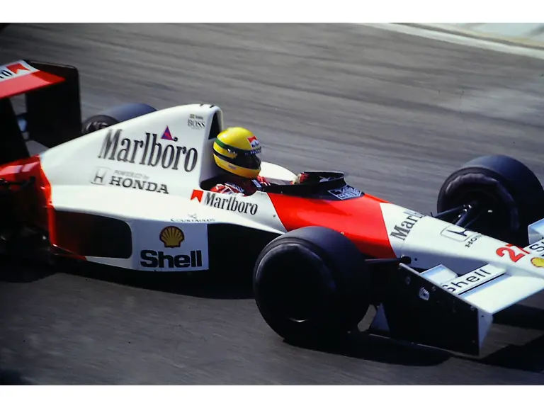 Ayrton Senna in the McLaren MP4-5B wing variant at the Monza F1 tests August 15-17th 1990.