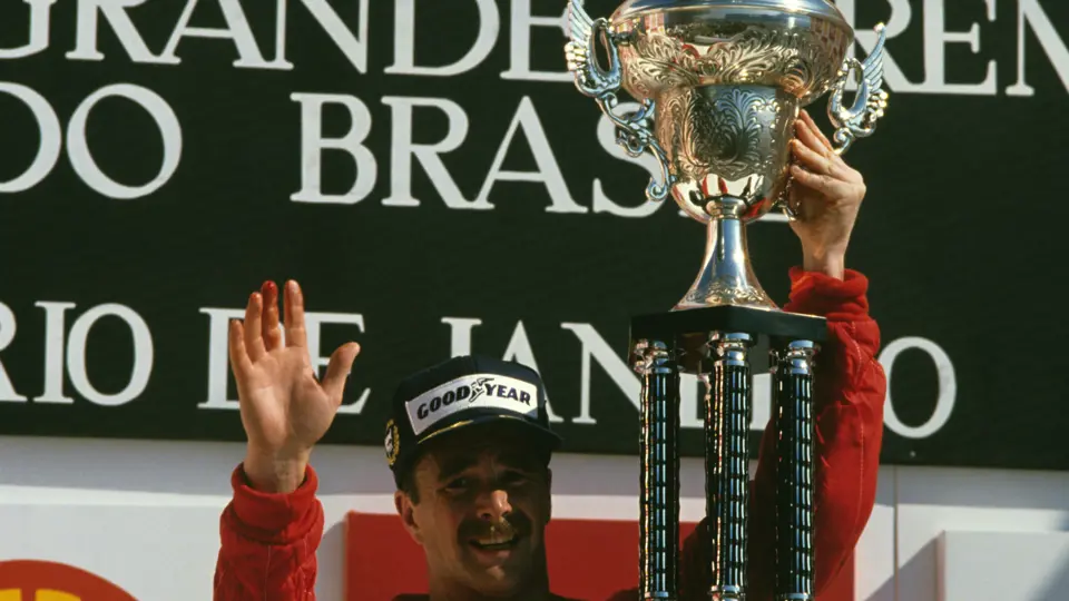 Brazilian GP Jacarepagua Autodromo, Rio de Janeiro Brazil 1989
Podium Nigel Mansell Ferrari 640 wins the race, Alain Prost Mclaren-Honda MP4/5 is 2nd and Mauricio Gugelmin March-Judd CG891 is 3rd
© Formula One Pictures / Picture by John Townsend. Office tele (+36)26 322 826 Hungarian mobile (+36) 70 776 9682. UK Mobile +44 7747 862606 www.f1pictures.com.
Vat Number 221 9053 92
Brazilian GP Jacarepagua Autodromo, Rio de Janeiro Brazil 1989
Podium Nigel Mansell Ferrari 640 wins the race, Alain Prost Mclaren-Honda MP4/5 is 2nd and Mauricio Gugelmin March-Judd CG891 is 3rd
© Formula One Pictures / Picture by John Townsend. Office tele (+36)26 322 826 Hungarian mobile (+36) 70 776 9682. UK Mobile +44 7747 862606 www.f1pictures.com.
Vat Number 221 9053 92
