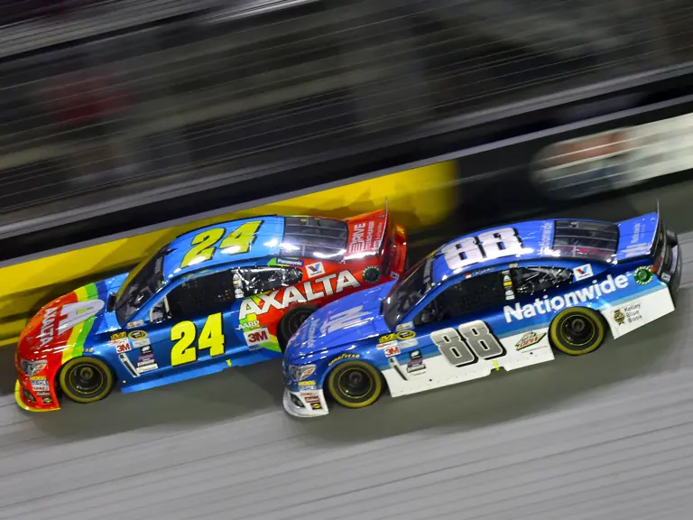 Jeff Gordon, #24, 2014 Chevrolet SS, NASCAR Sprint Cup Series, Irwin Tools Night Race, Bristol Motor Speedway, August 22, 2015.