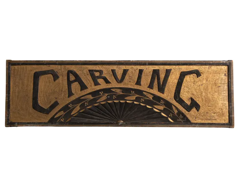Carving Wood Sign | The Dingman Collection | RM Sotheby's