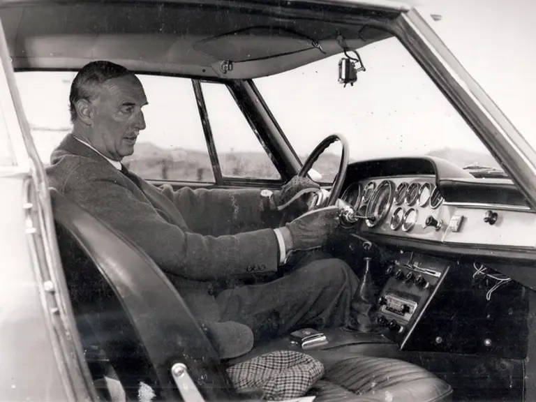 The Ferrari was once owned by John Hugenholtz, a prominent Dutch racetrack designer, pictured here with the car.