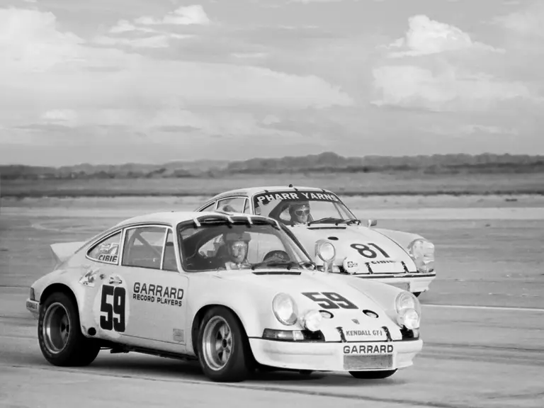 The Egerton/Forbes-Robinson 2.8 RSR chases the race-winning RSR of Peter Gregg and Hurley Haywood at the 1973 12 Hours of Sebring.