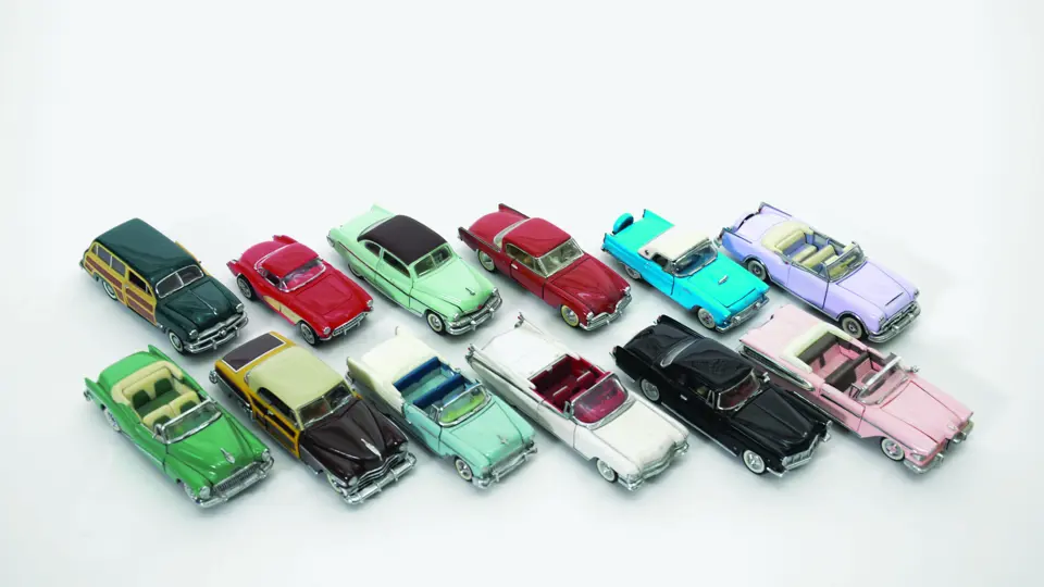 A group of 12, 1/43 scale, Franklin mint models of the 1950s