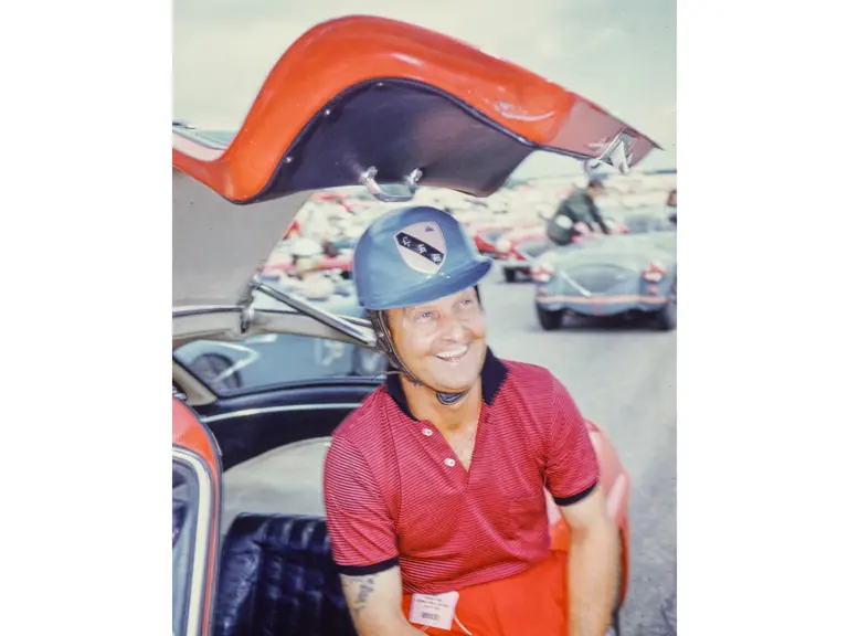 Chuck Wallace poses with his 300 SL Gullwing in 1956.