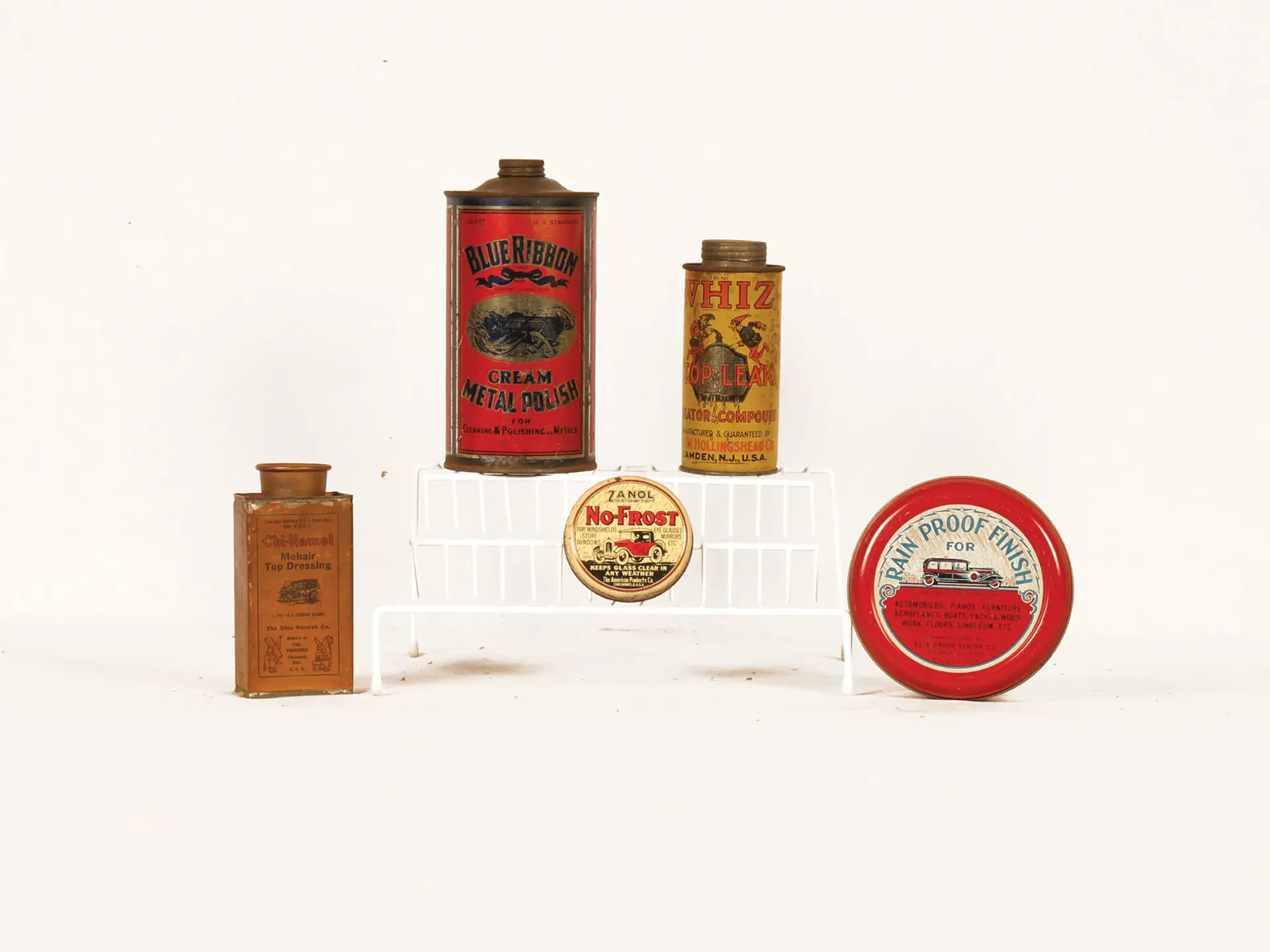 Early Whiz Radiator Compound Tin, Blue Ribbon Metal Polish Tin with ...