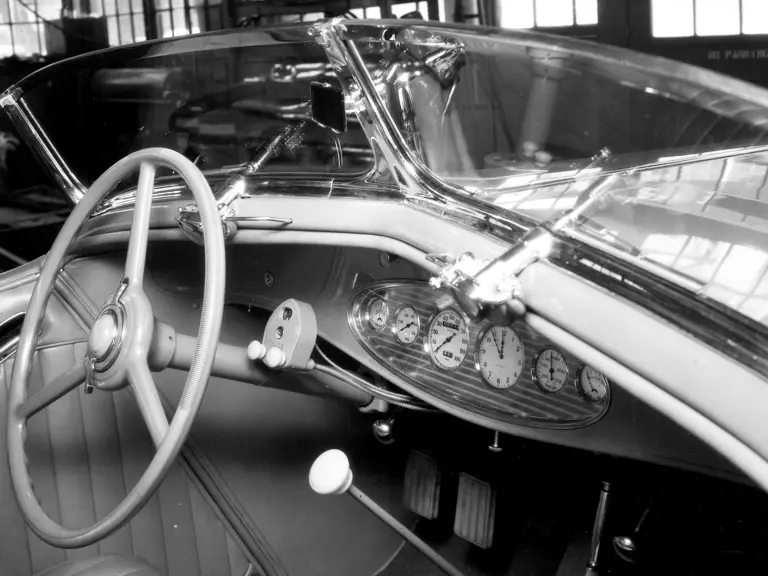At the Chrysler factory in 1932, with 114 miles on the odometer.