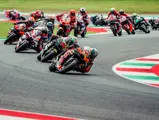 Brad Binder and the KTM RC16 at the 2023 Grand Primeio d'Italia Oakley where the pair set the top-speed record in MotoGP.