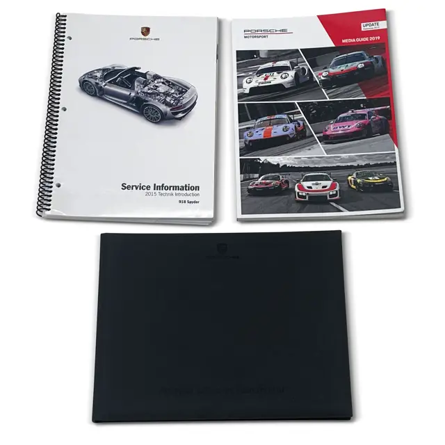 English/German Porsche Literature including 918 Spyder Technical