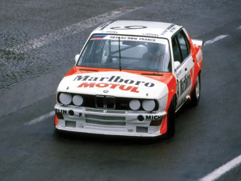 The BMW M5 Superproduction at speed in period.