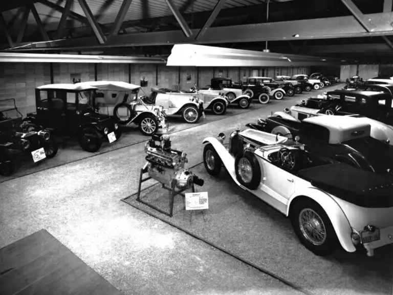 The Jolson Mercedes in the museum of its second owner, Brooks Stevens, during the 1960s.