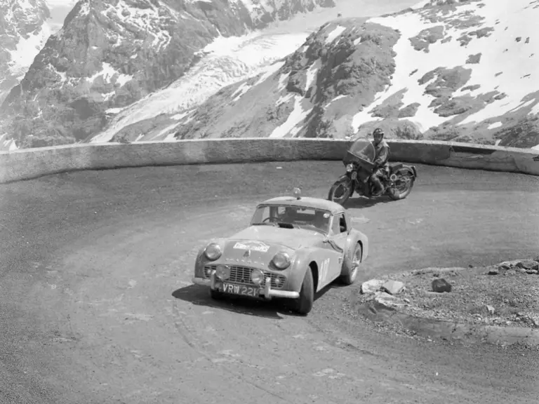 The TR3A on the Coupes Des Alpes rally in July of 1958.