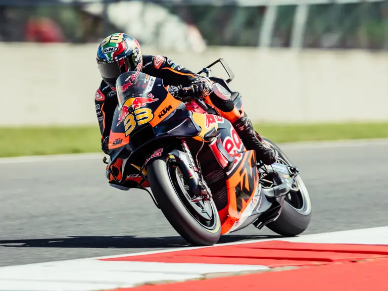 Brad Binder and the KTM RC16 at the 2023 Grand Primeio d'Italia Oakley where the pair set the top-speed record in MotoGP.