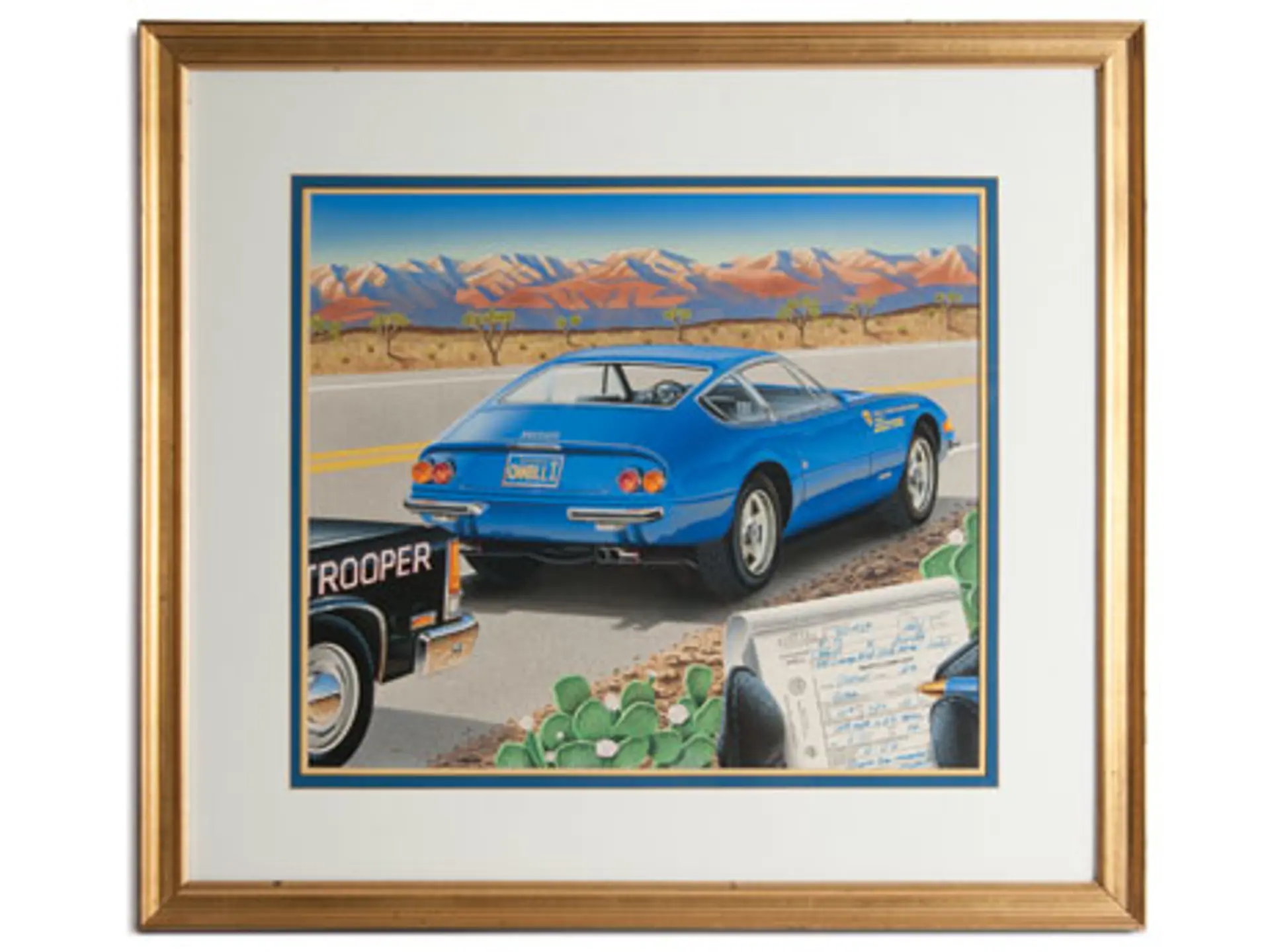 "Cannonball Ferrari" Original Framed Painting (32" X 28" X 1") | Auburn ...