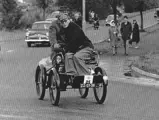 With former owner Bob Steffalaar, the trike often made the journey from the Netherlands to enter the London Brighton Veteran Car Run. It is pictured here in 1967.