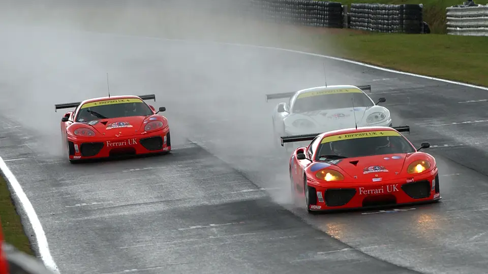 011 M during demonstration laps at the Ferrari Festival at Brands Hatch in August 2002.