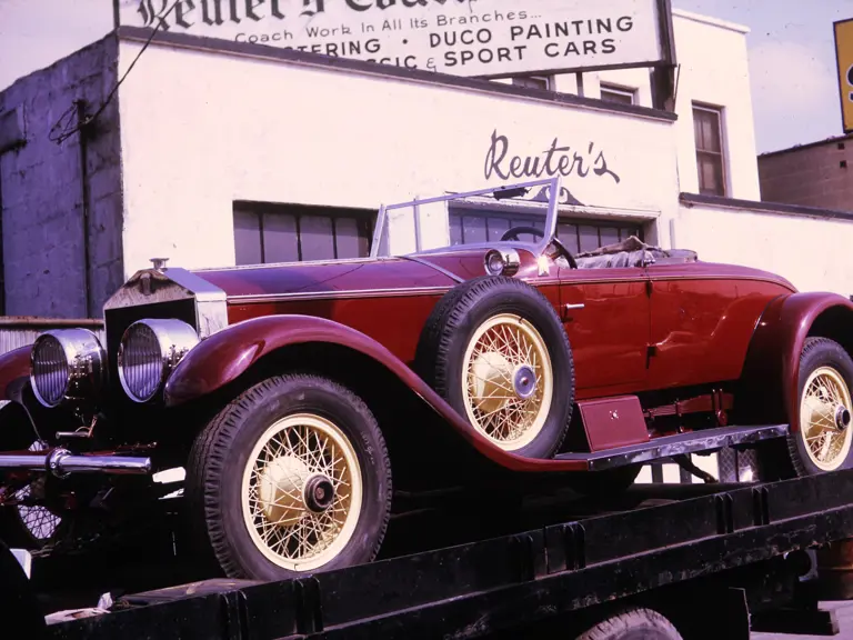 The freshly restored Piccadilly Roadster in front of Reuter’s Coach Works in the Bronx. Courtesy of the Reuter’s Coach Works Archive.