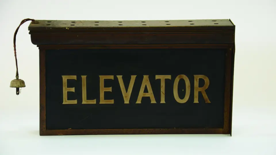 An antique, illuminated Elevator sign | Auburn Fall 2016 | RM Sotheby's