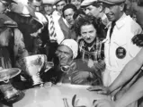 Amédée Gordini clutches the trophy for winning the 1938 Bol d’Or on chassis 823885’s competitive debut.