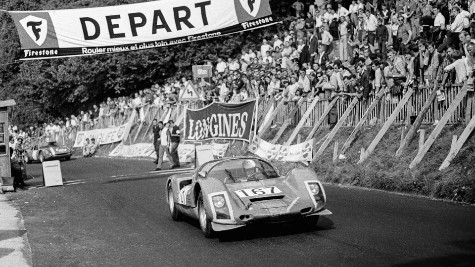 1967 Ollon Villars: Chassis no. 906-115 at the start of the Ollon Villars Hillclimb in 1967.